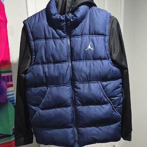Jordan Boys Navy and Black Puffer Jacket
